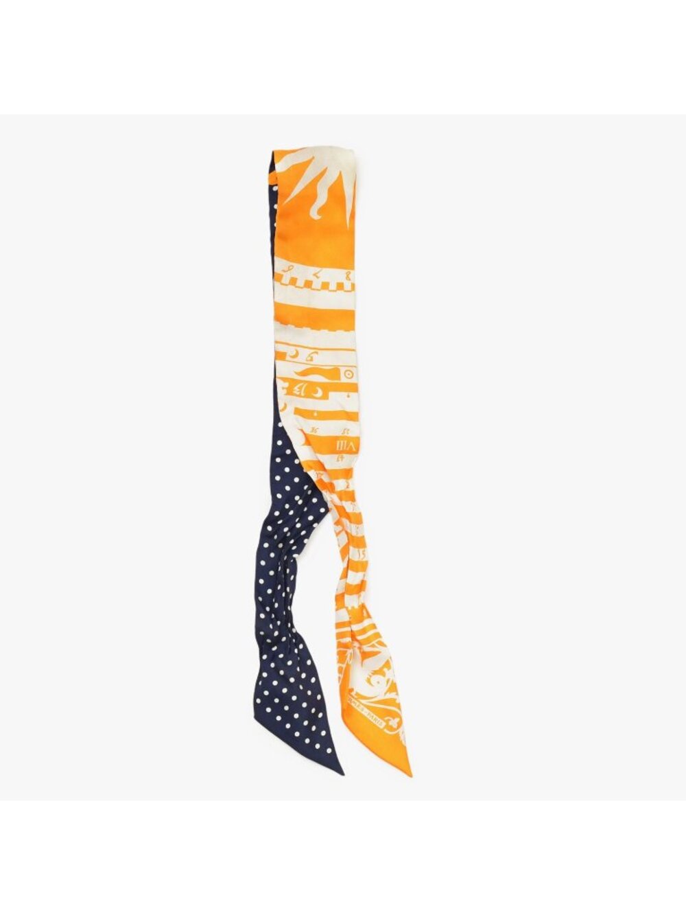 Hermes Twilly Astrology Dot Orange Navy Scarf